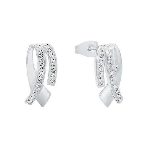 Amor Paar Ohrstecker - Ohrstecker aus Edelstahl mit Kristallglas, strahlen einen echten Funkellook aus und bieten dank des einfachen Steckverschlusses hohen Tragekomfort.