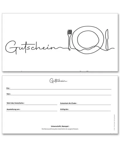 Frank Paperman Geschenkkarte Gutschein Restaurant von Frank Paperman