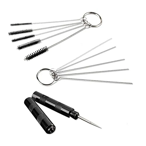 Sagud Airbrush Reinigungswerkzeug Kit, Luftbürste Zubehör Spritzpistole Reiniger Waschnadel mit Düsenschlüssel und Edelstahl Bürsten Set für Airbrush