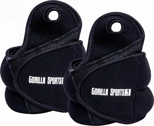 GORILLA SPORTS® Gewichtsmanschetten - Paar, 2 x 1kg, mit Daumenschlaufen und Klettverschluss, Verstellbar - Handgelenkgewichte, Fußgelenkgewichte, Laufgewichte