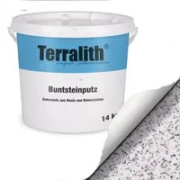 Terralith® Kunstharzputz Buntsteinputz Mosaikputz 1mm -15 kg- BSP1095 - Hochwertiger Dekorationsputz für Innen- und Außenbereiche, diffusionsfähig und witterungsbeständig, ideal für strapazierte Flächen wie Sockel oder Eingangsbereiche.