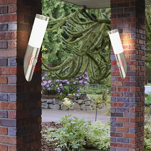 2er Set LED Außen Wand Leuchten mit Bewegungsmelder