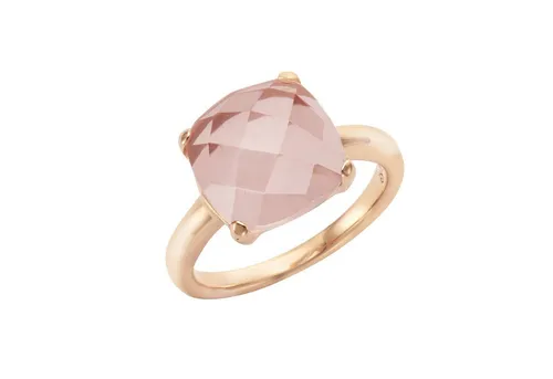 Jamelli Fingerring Silber 925 rosé-vergoldet mit echtem Rosenquarz - Eleganter Ring aus 925er Silber, rosé-vergoldet mit 12mm echtem Rosenquarz – ein perfektes Schmuckstück für besondere Anlässe, geliefert in einem hochwertigen Etui.