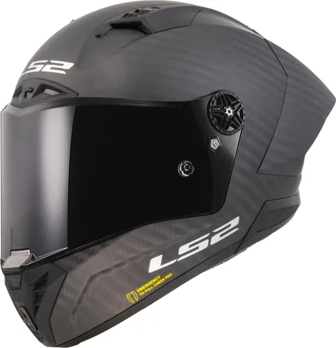 LS2 THUNDER CARBON GP AERO Motorradhelm, XL - Integraler Motorradhelm aus 9K-Carbon für hohe Schlagfestigkeit und nur 1280 g. Mit sicherem Kinnriemenverschluss und klarer 3D-Polycarbonat-Scheibe, ideal für Rennsport und Kommunikation.