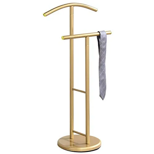 IDIMEX Herrendiener LAURENZ - Moderner Kleiderständer mit Hosenbügel - Herrendiener aus robustem Metallrohr, ideal für knitterfreies Aufbewahren von Kleidung. Edles Design in Gold, perfekt für Ankleidezimmer oder Schlafzimmer.