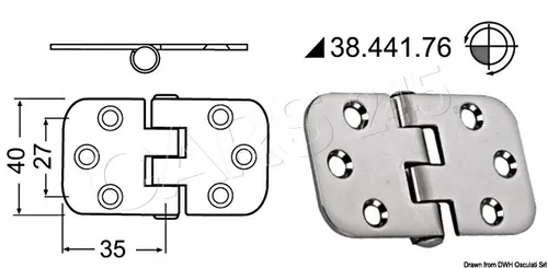OSCULATI Scharnier umgekehrt 70x39 mm