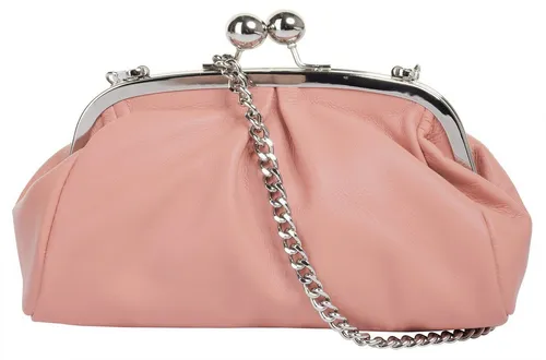 Samantha Look Umhängetasche Damen 021263 rosa - Elegante Umhängetasche aus 100% Rindleder mit seidig-schimmernder Optik, ideal für Feiern. Zwei Tragevarianten: als Clutch oder Umhängetasche. Perfekt für Puder, Lippenstift und Smartphone.