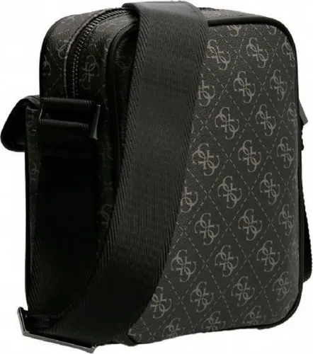 GUESS Vezzola Umhängetasche für Herren - Stylische Umhängetasche mit Monogramm-Muster in Schwarz, verstellbarem Schultergurt und sicherem Reißverschluss. Kompakte Maße (19 x 23 x 5 cm) machen sie zum perfekten Begleiter für den Alltag.