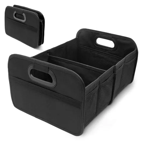 Auto Kofferraum Organizer, Kofferraumtasche, Zusammenklappbarer Auto Organizer Kofferraum mit Fächern, Rutschfester Boden - 33*46*23 cm
