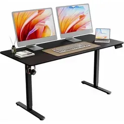 Schreibtisch Höhenverstellbar Elektrisch Memory Schwarz 160 x 70 cm