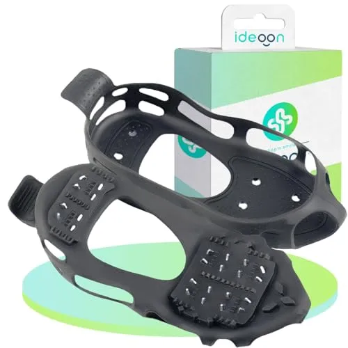 ideoon Premium Schuh-Spikes für Schuhgrösse 44-47: Sichere Traktion auf EIS & Schnee, Maximale Trittsicherheit, rutschfest & Langlebig