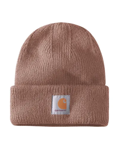 Carhartt Gerippte Beanie 105560 - Nutmeg - One Size - Mütze aus 100% Polyacryl mit Rippstrick und hochfaltbarem Ärmelaufschlag, ideal für stilvolle Wärme im Winter.