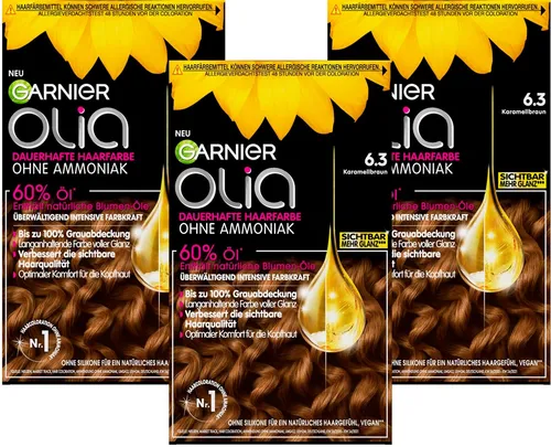 GARNIER Blondierpulver Garnier Olia dauerhafte Haarfarbe, Set, 3-tlg., mit pflegender Formel
