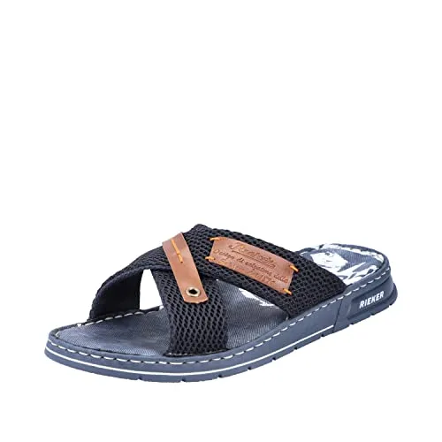Rieker Herren Sandalen 21239 - Clogs & Pantoletten für Herren, mit bequemem Blockabsatz und atmungsaktivem Mesh-Innenmaterial für höchsten Tragekomfort.