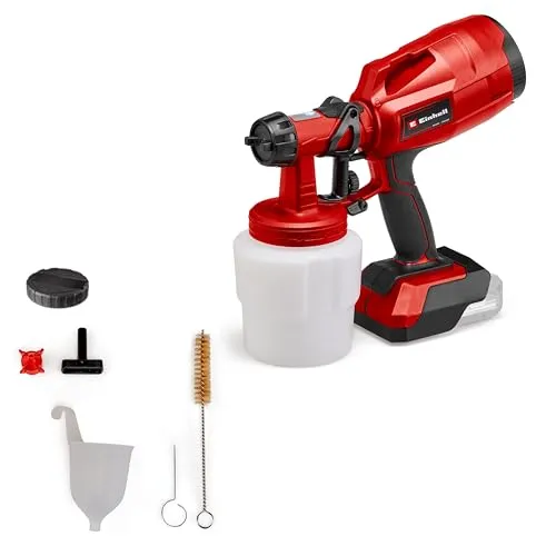Einhell Akku-Farbsprühsystem TC-SY 18 60 Li-Solo - 18V, 650 ml/min Förderleistung, ideal für Lacke und Lasuren, mit verstellbarer Luftkappe und einfachem Reinigungssystem