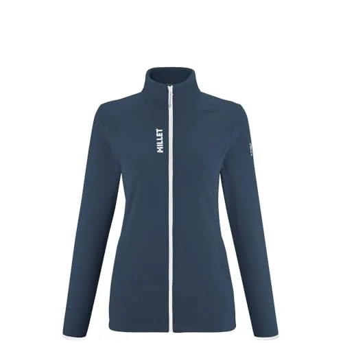 MILLET Damen Ubic Lgrid Jkt W Fleece - Blau, S EU - Outdoor Freizeitjacke aus 100 % recyceltem Polartec, ideal für Wanderungen und Bergaktivitäten. Atmungsaktiv, dehnbar und mit durchgehendem Reißverschluss für optimale Wärmeregulierung.