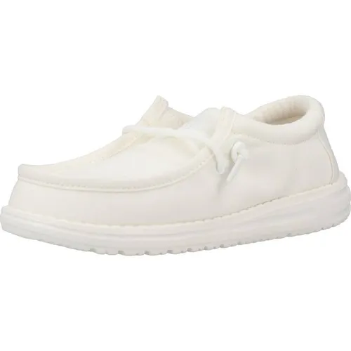 HEYDUDE Wally Youth Slub Halbschuhe Canvas White Größe 33