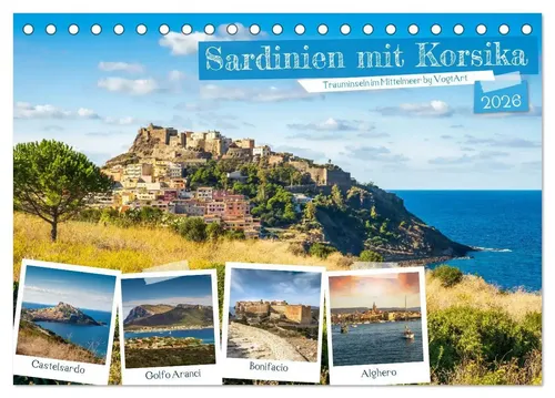 VogtArt VogtArt | Sardinien mit Korsika (Tischkalender 2026 DIN A5 quer),...