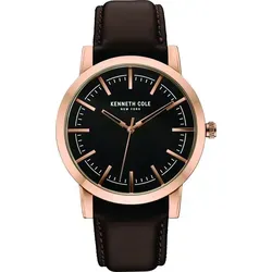 Kenneth Cole New York Herren-Armbanduhr Analog Quarz Leder 10030809
