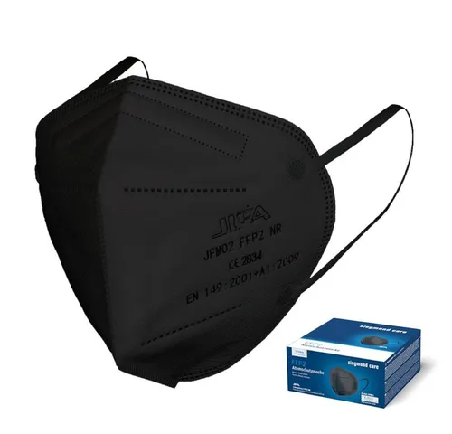 siegmund care Filtrierende Halbmasken FFP2 20x Atemschutzmaske schwarz, 20-St., MHD: 15.01.2027