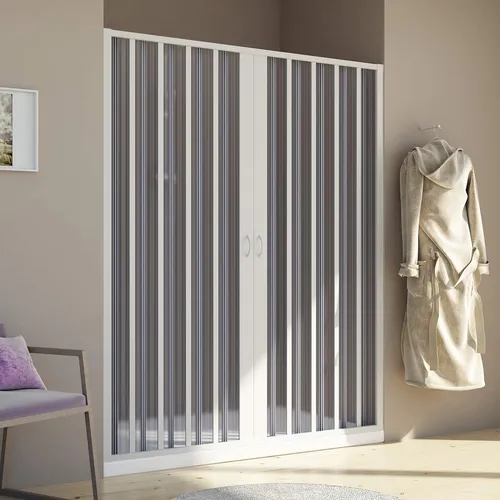 DUSCHTÜR NISCHENTÜR DUSCHWAND PVC VON 100 CM ZENTRALE SCHIEBETÜR H185