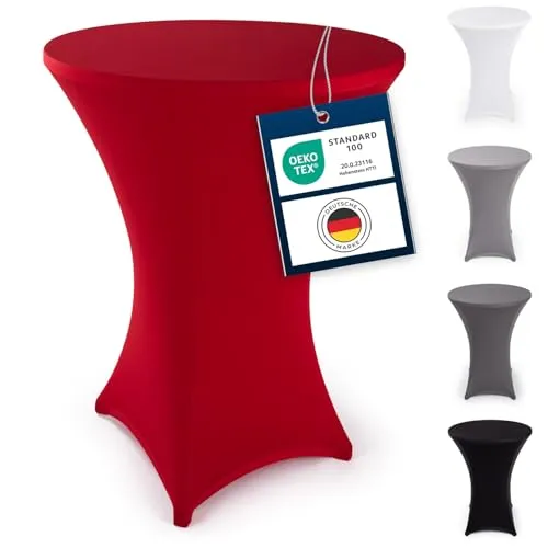 Blumtal Stretch Stehtisch Hussen Bügelfrei in rot von Blumtal