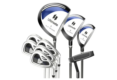 COSTWAY Golfschläger + Golfbag, 9-tlg., Golfschläger Komplettset für rechtshändig, Herren