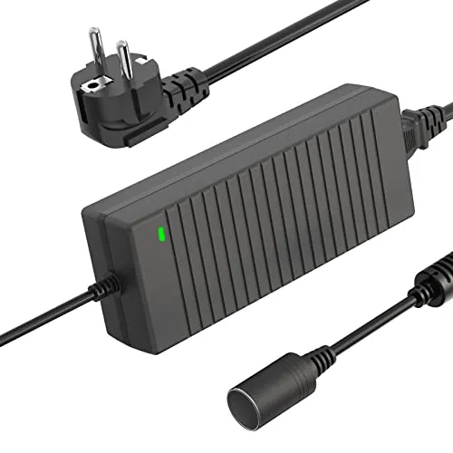 Shentian Auto-Zigarettenanzünder-Stecker Adapter AC auf DC 100 V-240 V auf 12 V Netzteil für Auto-Ladegerät, Universal-Konverter für Auto-Ladegerät (Schwarz 12V 10A)