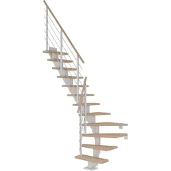 Dolle Mittelholmtreppe Frankfurt Eiche Weiß GH b. 301cm in weiß von DOLLE