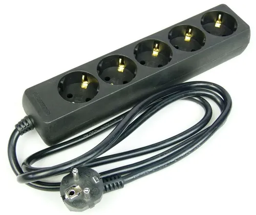 Schuko Mehrfachsteckdose Steckdosenleiste 5-fach schwarz 1,4 m Stromverteiler