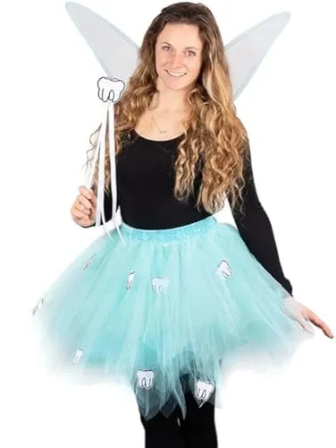Goldschmidt Tutu Tüllrock Karneval Kostüm Petticoat für Fasching Damen voluminös (Zahnfee)