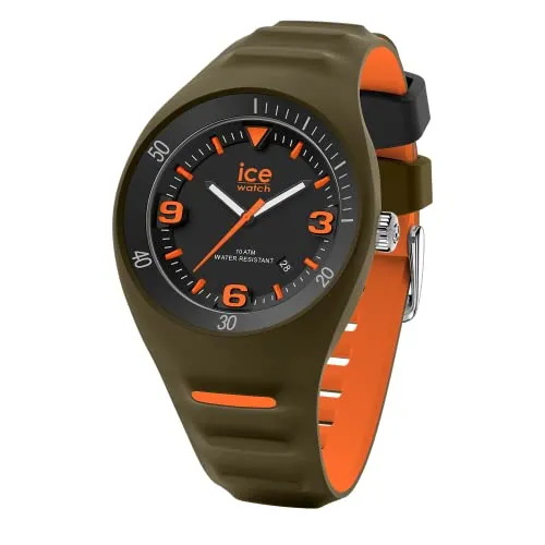 Ice-Watch P. Leclercq Khaki Orange - Sportliche Herrenuhr - Armbanduhren für Herren mit zweifarbigem Silikonarmband, ideal für den Alltag und bietet hohen Tragekomfort sowie lumineszierende Zeiger für optimale Ablesbarkeit bei Dunkelheit.