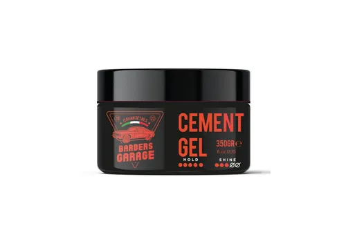 Barbers Garage Cement Gel (350g) - Starkes Haarstyling für lockiges Haar - Erleben Sie maximalen Halt und Frizz-Kontrolle mit unserem Haargel. Ideal für lockiges Haar, es definiert und formt, ohne zu beschweren. Genießen Sie perfekt gebändigtes Haar!