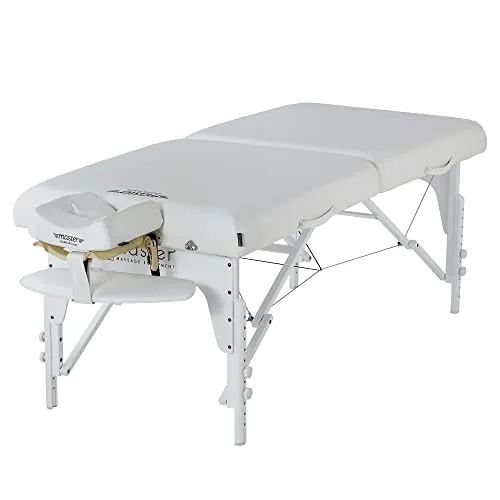 Master Massage 71cm Montclair Mobil Massageliege Klappbar Massagebett Massagebank Kosmetikliege Portable Massage Table Beauty Bed Holzbeine Tragetasche Paket Schneeweiß