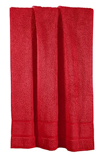 Erwin Müller Handtuch Karlsruhe 100% Baumwolle rot Größe 50x100 cm - extrem saugstark, leicht, flauschig weich, hautschmeichelnd (weitere Farben)