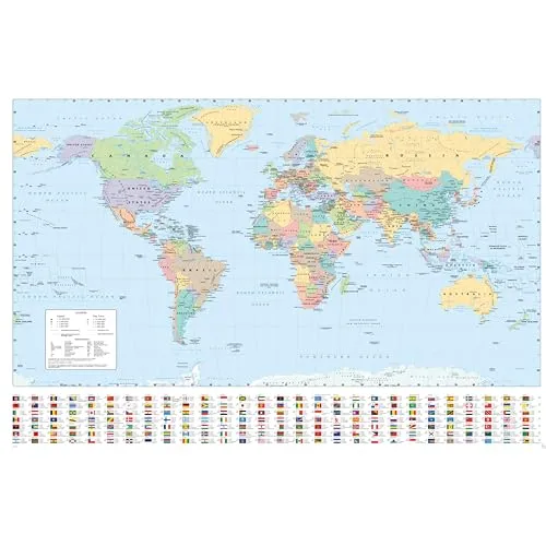 GB eye Harper Collins World Map 61 x 91,5 cm / 24,2 x 35,8 Zoll Maxi-Poster – Gerollt geliefert – Kunstposter – Wandposter – Poster & Drucke