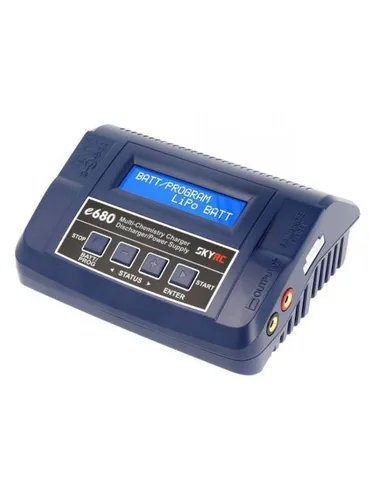 SkyRC Charger e680 - Vielseitiger Akku-Ladegerät - Drohnen - Ladegerät für LiPo, Li-Ion & mehr, mit 80 Watt Leistung und 8A Ladestrom für schnelles und effizientes Laden.