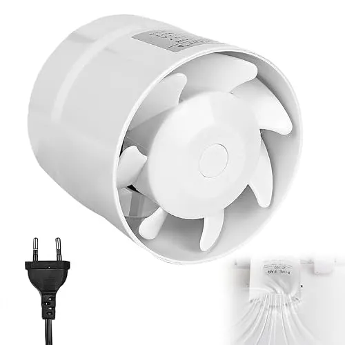 GOEDCH Kanal Rohrventilator 100mm: Rauchabzug Kanalventilator Inline Abluftventilator, 130m³/h Inline-Rohrventilator Rohrlüfter Leise Hohe Qualität für Haus, Küche, WC, Dachböden, Gewächshaus