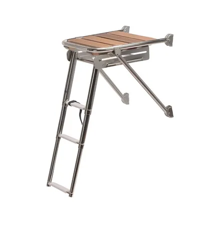 Badeplattform Boot mit Teleskop Badeleiter mit Einschub 3-stufig zum Nachrüsten