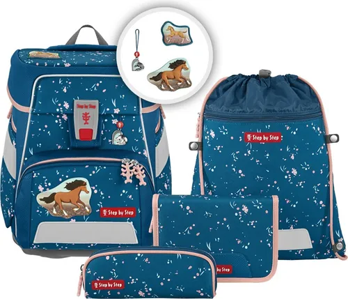 Step by Step Ranzen-Set SPACE - 5-teilig, ergonomisch verstellbar mit 20L Volumen, ideal für gesunde Schultern und nachhaltiges Design