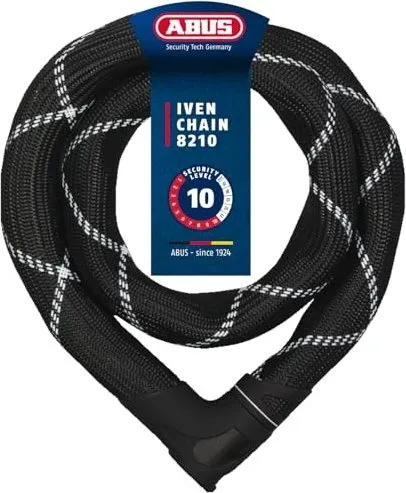 ABUS Kettenschloss Iven Chain 8210 – Hochsicheres Fahrradschloss aus gehärtetem Stahl