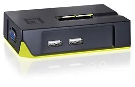 LevelOne KVM Switch 2x VGA/USB KVM-0222 Black Edition - Zubehör für effiziente Steuerung von zwei PCs mit einem Monitor, Tastatur und Maus, ideal für Multitasking und platzsparend.