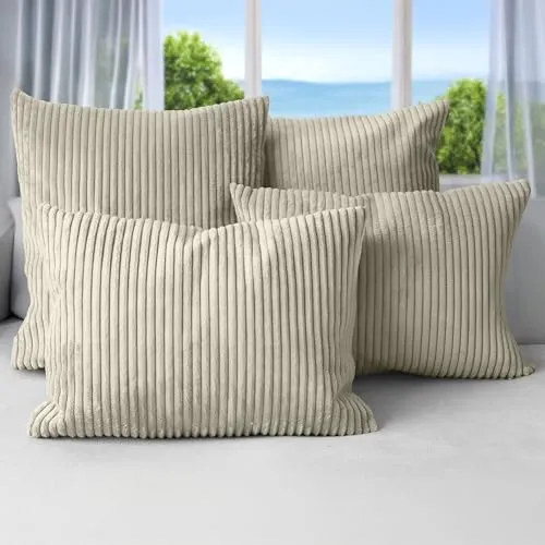 Amilian Dekokissen 4er Set – Sofakissen mit Füllung für jeden Wohnstil