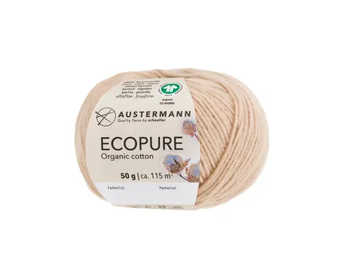 Austermann Garn Ecopure Organic Cotton Häkelwolle, 115,00 m, haufreundlich, atmungsaktiv