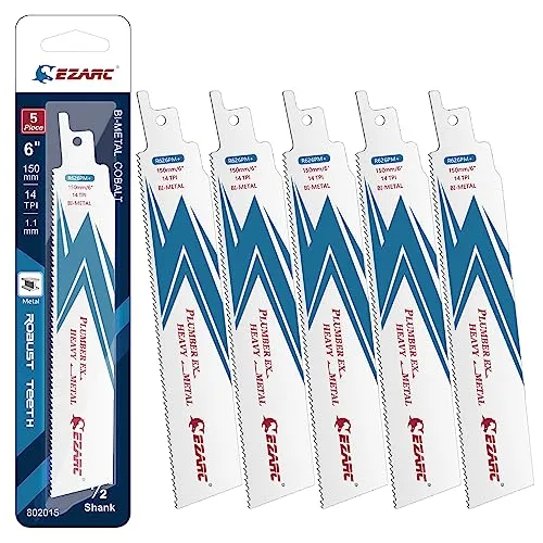 EZARC Säbelsägeblätter R626PM+ Geeignet für Heavy-Metal Schneiden 150mm 14TPI （5 Stück）