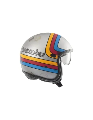 Premier Offener Helm Vintage ED. EX 77 BM, M - Motorradhelm mit herausnehmbarer und waschbarer Innenausstattung, atmungsaktiver Nackenrolle und innerer Sonnenblende für maximalen Komfort und Schutz.
