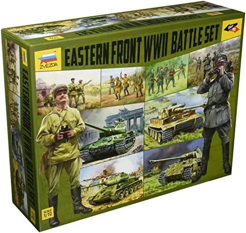 Zvezda 1:72 WWII Battle Set Ostfront, Modellbausatz,Plastikbausatz, Bausatz zum Zusammenbauen, detaillierte Nachbildung