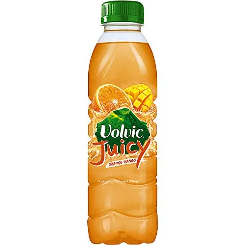 Volvic Orange Mango 500ml - Erfrischender Genuss - 24 Flaschen Limonade in PET, fruchtig und erfrischend mit natürlichem Mineralwasser, perfekt für unterwegs.