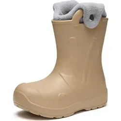 Ladeheid x Camminare Gummistiefel Kinder aus leichtem EVA warm gefüttert wasserdicht mit praktischem Griff und edlem Regenschirm-Relief für kalte... - Bunt - 30-31