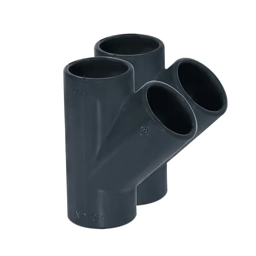 HAF PVC Fittings T-Stück 45° 50mm – Hochwertiger Verbinder für Rohre - 2x PVC Fittings T-Stück 45° ideal für vielseitige Verrohrungen. Robustes PVC garantiert Langlebigkeit und hohe Witterungsbeständigkeit. Perfekt für Anwendungen im Außen- und Innenbereich.